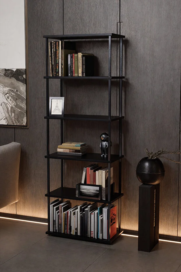 6 Raflı Kitaplık - Kitaplık - 60cm x 30cm x 160cm Kitaplık - Çevir Kur Kitaplık